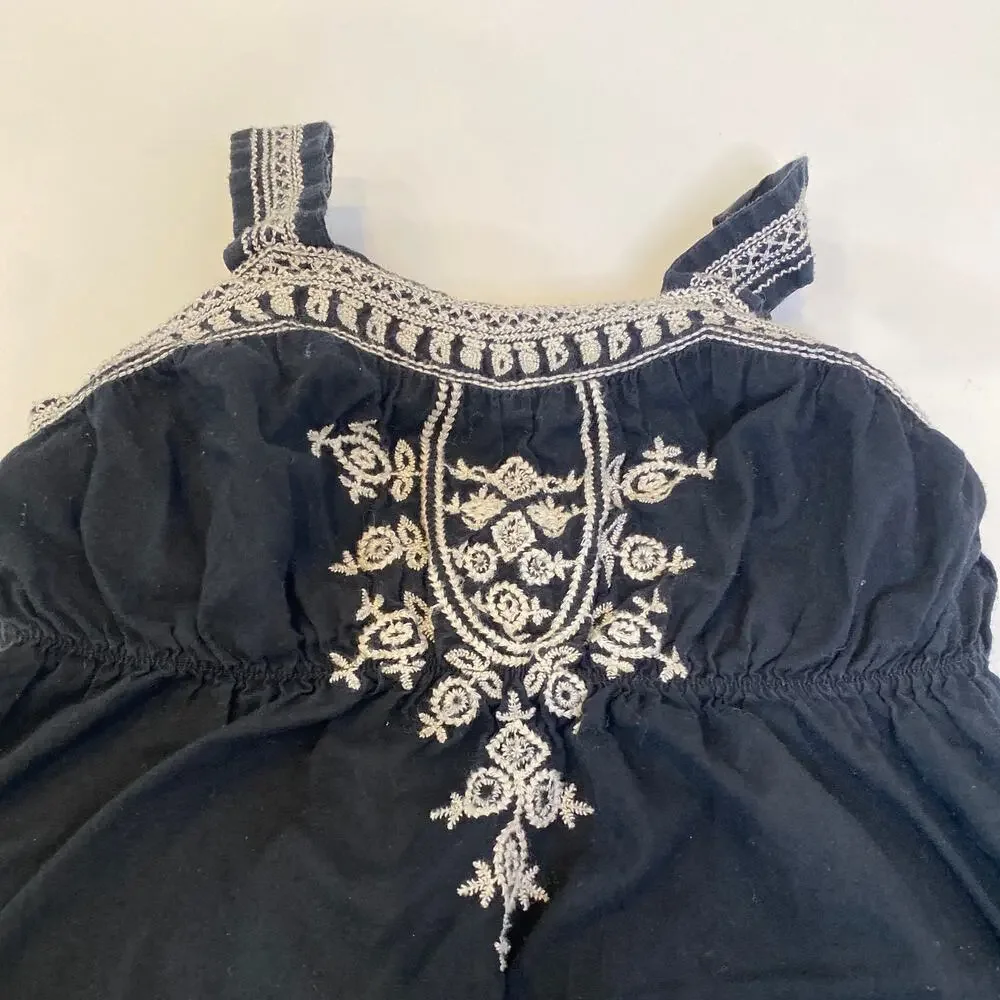Baby GAP Factory Black & White Sleeveless Embroidered A-Line Dress EUC Sz 4T - Picture 2 of 7